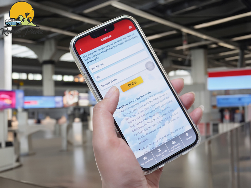 Sân bay Pleiku có check in online không?