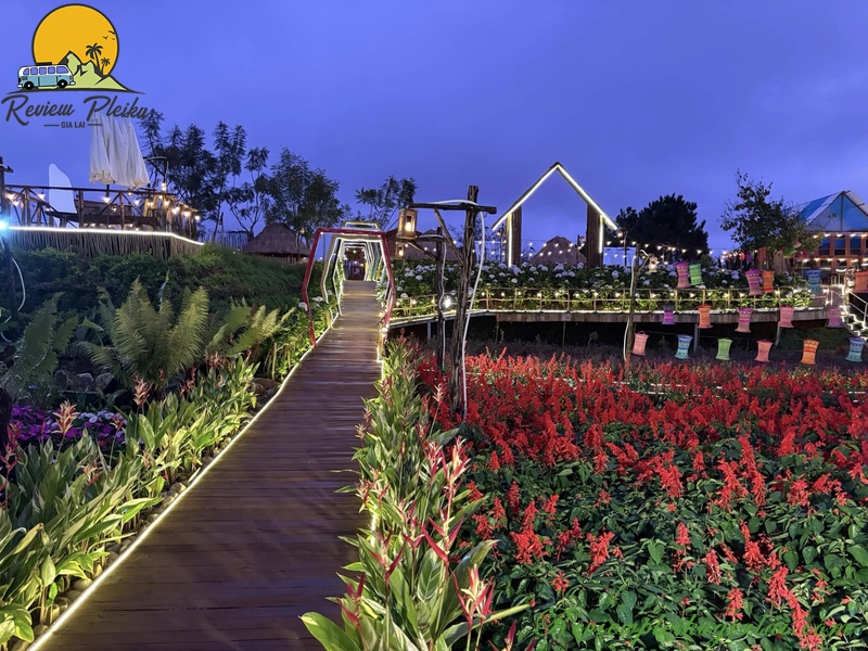 Đường đi vườn hoa Măng Đen